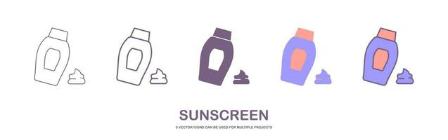 Simple sunscreen line icon. Stroke pictogram. Vector illustration isolated on a white background. Premium quality symbol. Vector sign for mobile app