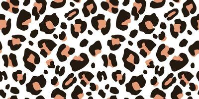 Seamless pattern with animal print and leopard coloring. Predatory feline spots. Vector graphics.