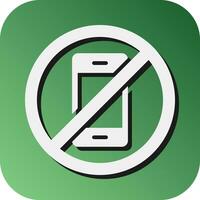 No Phone Vector Glyph Gradient Background Icon For Personal And Commercial Use.