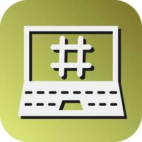 Hashtag Vector Glyph Gradient Background Icon For Personal And Commercial Use.