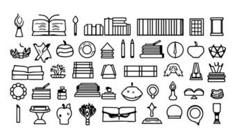 bundle of school supplies icons vector illustration designicon set line style.