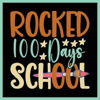 100 days of school t-shirt design illustrator vector