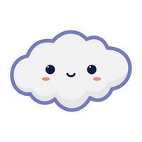 adorable cloud cartoon vector illustration