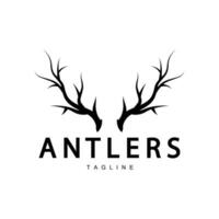 Deer Antlers Logo Design Hunter Antlers Forest Animal Symbol Illustration vector