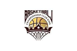 baloncesto club logo modelo. baloncesto Rey deporte Insignia emblema vector ilustración