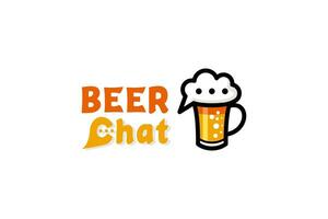Modern beer chat liquor logo vector illustration design