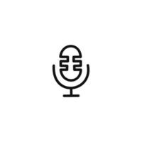 Microphone Icon Editable Stroke. Pixel Perfect Vector