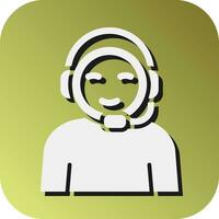 Call Center Agent Vector Glyph Gradient Background Icon For Personal And Commercial Use.
