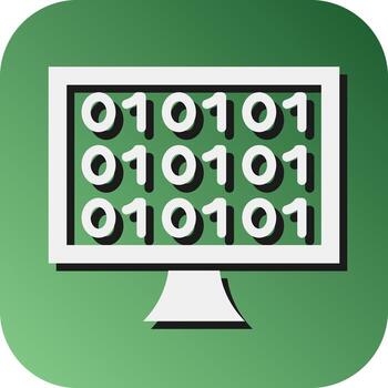 binario código vector glifo degradado antecedentes icono para personal y comercial usar.