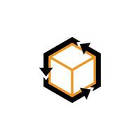 Delivery Box Arrows hexagon Logo vector