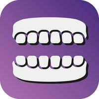 Denture  Vector Glyph Gradient Background Icon For Personal And Commercial Use.