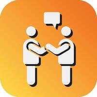 Negotiating Skills  Vector Glyph Gradient Background Icon For Personal And Commercial Use.