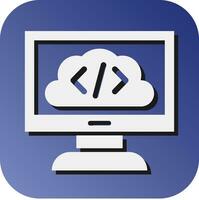 Cloud Coding  Vector Glyph Gradient Background Icon For Personal And Commercial Use.