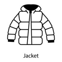 agarrar esta línea estilo icono de invierno chaqueta vector