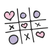 Tic tac toe hearts. Valentine's day. vector