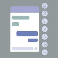 Chatbot or messenger dialog boxes with empty text fields. Flat design for customer support. vector