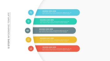 Modern Infographic Design Template with Five Options vector