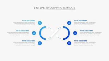 circulo redondo infografía diseño modelo con seis opciones vector