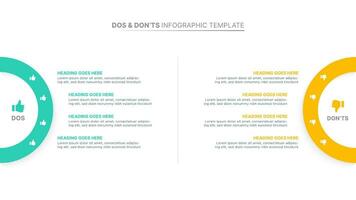 dos y no hacer comparación infografía diseño modelo vector