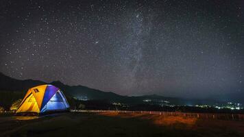 milky way and star againts sky video