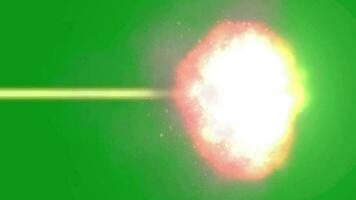 Laser energy beam blast superpower attack effect animation isolated on green screen background video