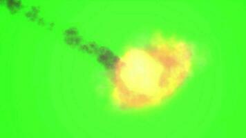 météore sol frappé explosion, explosion animation effet isolé sur vert écran Contexte video