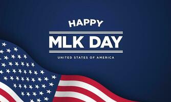 MLK Day Background Design with American Flag. vector