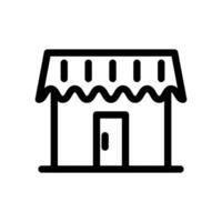 Store vector line icon. Thin illustration of a supermarket sign is perfect for retail or shopping websites. Order delivery service provides a convenient way for customers to buy and receive purchases