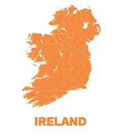 detallado Irlanda mapa diseño vector