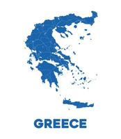 Detailed Greece Map Design vector