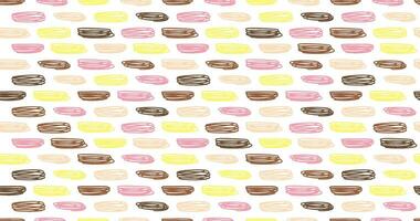 Small dash seamless pattern Dotted lines texture. Candi chocolate color vector hatching doodle organic shapes. Short line dashes Brush hand drawn random strokes Fashion retro print design Illustration