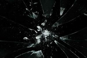 Broken glass with particle texture photo