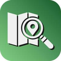 Search Map  Vector Glyph Gradient Background Icon For Personal And Commercial Use.