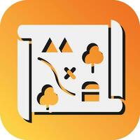 Map  Vector Glyph Gradient Background Icon For Personal And Commercial Use.