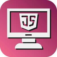 Javascript  Vector Glyph Gradient Background Icon For Personal And Commercial Use.