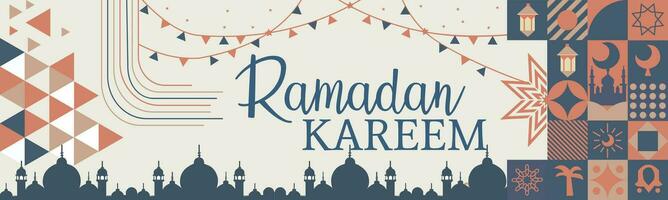 Ramadan Kareem Banner design. Islamic greeting card template Poster, media banner. A set of vector illustrations.