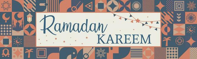 Ramadan Kareem Banner design. Islamic greeting card template Poster, media banner. A set of vector illustrations.