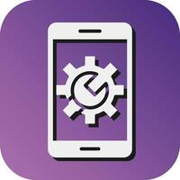 Technical Support Vector Glyph Gradient Background Icon For Personal And Commercial Use.