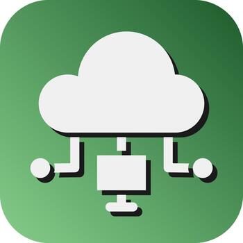 Cloud Computing  Vector Glyph Gradient Background Icon For Personal And Commercial Use.