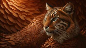 AI generated a tiger in a fox costume. generative ai photo