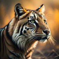 AI generated Portrait of Amur Tiger, Panthera tigris altaica. generative ai photo