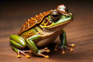 AI generated European tree frog, Hyla arborea isolated on solid colour background. ai generative photo