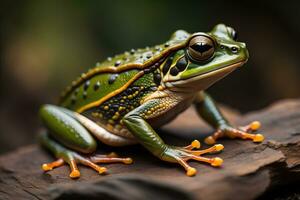 AI generated European tree frog, Hyla arborea isolated on solid colour background. ai generative photo