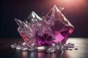 AI generated crystal crown on a dark background. crystal crown on a dark background. ai generated photo