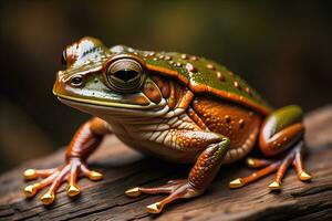 AI generated European tree frog, Hyla arborea isolated on solid colour background. ai generative photo