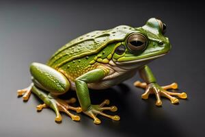 AI generated European tree frog, Hyla arborea isolated on solid colour background. ai generative photo