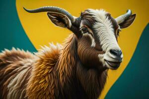 AI generated Portrait of a goat. ai generated photo