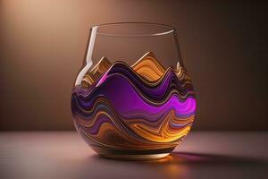 AI generated Colorful glass pot on a dark background. ai generative photo