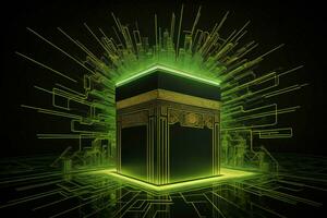 AI generated Illustration of islamic holy Kaaba. generative ai photo