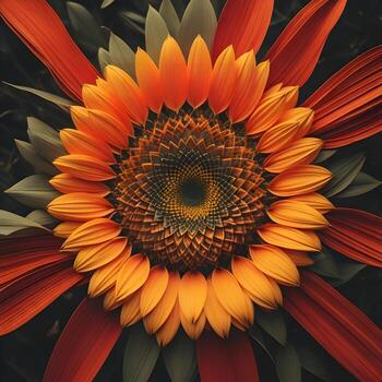 AI generated Sunflower close-up. Colorful flower background. Floral pattern. generative ai photo